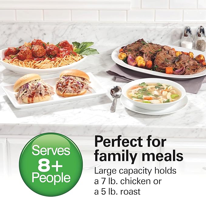 Hamilton Beach Portable 7 Quart Programmable Slow Cooker with Three Temperature Settings, Lid Latch Strap for Easy Travel, Dishwasher Safe Crock, Black (33474G)