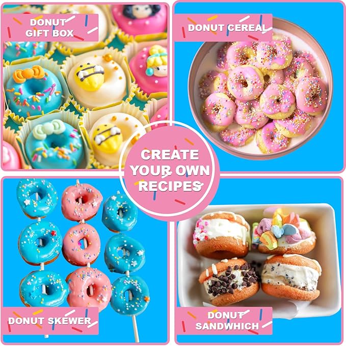 23 Mini Donut Maker Machine – Electric Donut Maker, Non-Stick, Fast Heating, Easy to Use for Home and Restaurants, Perfect for Breakfast, Snacks, Kids Parties, Gift Idea - Makes 23 Doughnuts at Once