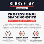 GreenPan x Bobby Flay 13 Piece Nonstick Cookware Pots and Pans Set, PFAS-Free Diamond Ceramic, Induction Suitable, Easy Clean Dishwasher & Oven Safe, Stay-Cool Silicone Handles, Glass Lids, Cream