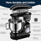HOWORK 8.5QT Stand Mixer, 660W 6+P Speed Tilt-Head, Electric Kitchen Mixer With Dishwasher-Safe Dough Hook, Beater, Wire Whip & Pouring Shield (8.5 QT, Black)
