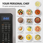 Toshiba Air Fryer Combo 4-in-1 Countertop Microwave Oven, Smart Sensor, Convection, Mute Function, Position Memory 13.6" Turntable, 1.5 Cu Ft, 1000W, Black, ML-EC42P(BS)