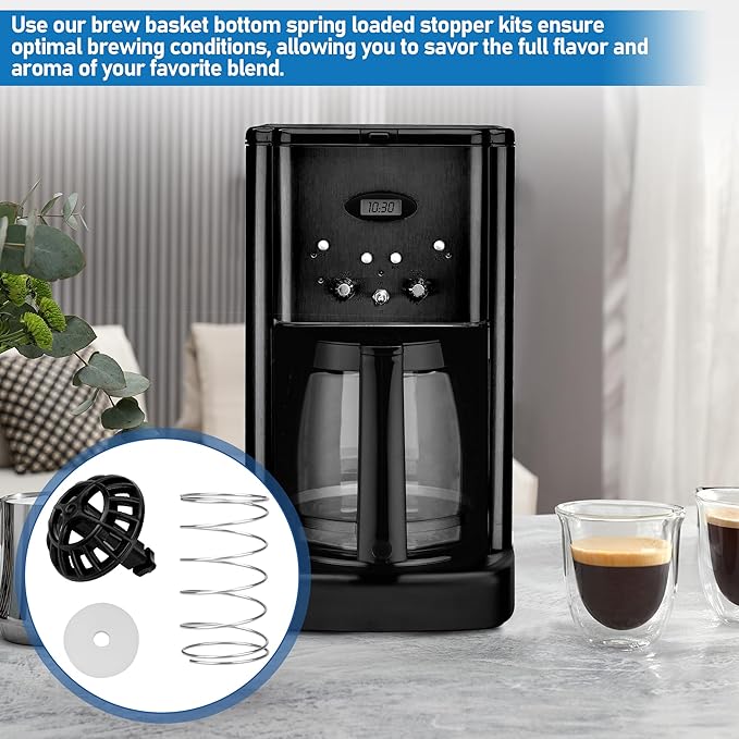 Coffee Machine Brew Basket Bottom Spring Loaded Stopper Kits Replacement for Cuisinart Coffee Makers, Coffee Maker Parts Fit for Cuisinart DCC-1200, DCC-1200BCH, DCC-1200BW Brew Basket,2Pack
