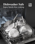 Stainless Steel Cookware Set,Tir-Ply Pots and Pans Set,13 Pcs Stainless Steel Induction Kitchen Cookware Sets,PFOA Free, Frying Pans, Butter warmer,Saute Pan & Stock Pot,Compatible with All Cooktops
