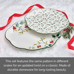 Pfaltzgraff Winterberry Holiday Set of 2 Serving Plates, 10 Inch and 12 Inch, Multicolored