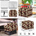 Rose Skulls Kitchen Appliance Covers 3 Pcs Set Gothic Toaster Covers 4 Slice Wide Slot & Blender Cover with Top Handle & Slow Cooker Dust Cover Halloween Decor