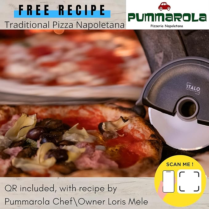 ITALO – Pizza Cutter Wheel, Stainless Steel Pizza Cutter with Protective Blade Cover, Black