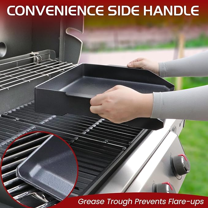 Cast Iron Griddle for Gas Grill Stove Top Plate Universal Flat Griddle Insert Stovetop Skillet Charcoal Electric Range Oven Large Cooking Pan Replacement Outdoor Camp Camping Part 23" x 16"