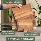 WALDWERK Cutting Board Set (15.75 x 12/13 x 9.5/10 x 7 in) out of Solid Acacia Wood - 0,8 in Thick Cutting Boards for Kitchen - Wood Cutting Boards - Wooden Chopping Boards for Kitchen