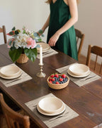 Leetaltree Light Brown Placemats Set of 12 - Heat Resistant Non-Slip Place mats for Dining Table, Washable Durable PVC Vinyl Woven Table Mats（Light Brown, 12）