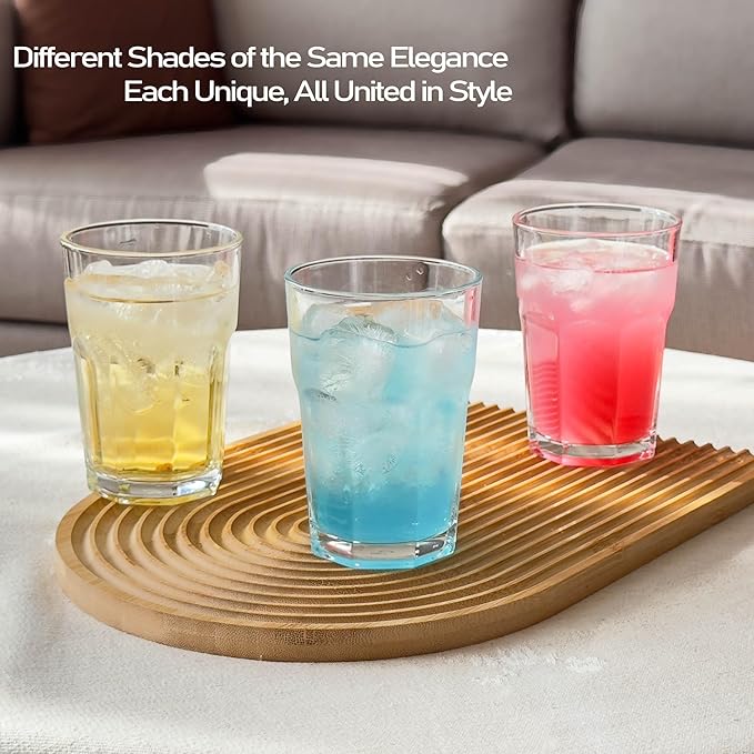 Highball Drinking Glasses Set of 24, 12.5 oz Glass Tumbler - Water Glasses & Beer Glassware for Kitchen - Durable Drinkware Set for Juice, Soda, Iced Tea & Cocktails - Heavy Base, Dishwasher Safe