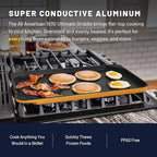 All American 1930 - Ultimate Flat Griddle with Ceramic Non-Stick Coating - Tomato Red - Durable & PFAS Free - For Easy, Prep, Cooking, & Cleaning - Made in the USA