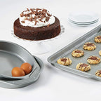 Farberware Nonstick Bakeware Set Includes Baking Cake Pans and Cookie Sheets, 4 Piece, Gray