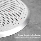 Beasea 14 Inch Pizza Crisper Pan, Aluminum Alloy Pizza Baking Tray with Holes for Home & Restaurant