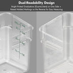 CURTA 4 Pack Food Storage Containers with Blue Lids - NSF Listed Commercial Grade in 12.0 Qt - Square, Clear, Polycarbonate