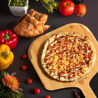 Pizza Peel 12 inch, Bamboo Pizza Paddle Spatula - Wooden Serving Board, Oven Accessory for Baking Homemade, Wood Cutting Board for Cheese Bread Fruit Vegetables