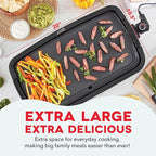 Dash Deluxe Everyday Griddle - Electric Griddle with Removable Plate - Nonstick, Easy-Clean Surface & Anti-Slip Base - Recipe Book Included - Black