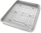 USA Pan Jelly Roll Baking Pan and Bakeable Cooling Rack, Nonstick Commercial Quality