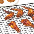 Briout Cooling Rack for Baking, 2-Pack 16x10 Inches Baking Rack, Thick Wire Cookie Rack for Cooking, Roasting, Grilling, Drying, Oven Safe, Fits Half Sheet Pan, Black