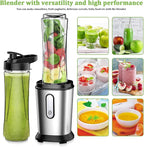 Electric Smoothie Blender, Powerful Small Blender with 2 Portable 20oz Tritan blender Bottles, BPA-Free with 4 Stainless Steel Blades, Mixer Smoothie Maker for Shakes and Smoothies