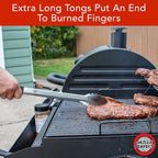 Grill Tongs 20-Inch Very Long Extra Heavy Duty for Grilling and Barbecue Heat Resistant Hand Grips Stainless Steel for BBQ Outdoor Kitchen and Cooking Hot Grilled Food