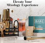 BARE BARREL® Mixology Bartender Kit Bar Set | 14-Piece Cocktail Shaker Set | Martini Barware Mixing Tools for Home Bartending | 35 Recipe Cards | Gift Set (28oz Boston Shaker, Gold/Black)