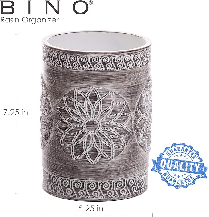 BINO Kitchen Utensil Holder for Countertop, Grey Sunflower - Utensil Caddy countertop utensil holder Utensil Crocks for kitchen Cooking Utensil Holder Kitchen Utensils Holder Spatula Holder