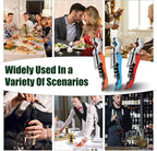 24 Pieces wine opener wine key Stainless wine bottle opener Fold Serrated Foil Cutter wine key for servers for Family, Company Party,Bars,Restaurants(6 Color)