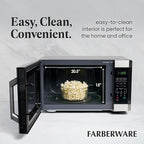 Farberware 1.6 Cu. Ft. Countertop Microwave Oven – 1100 Watts Power, Smart Sensor Auto Cook Settings, Defrost, Easy Clean and Child Safety Lock - Stainless