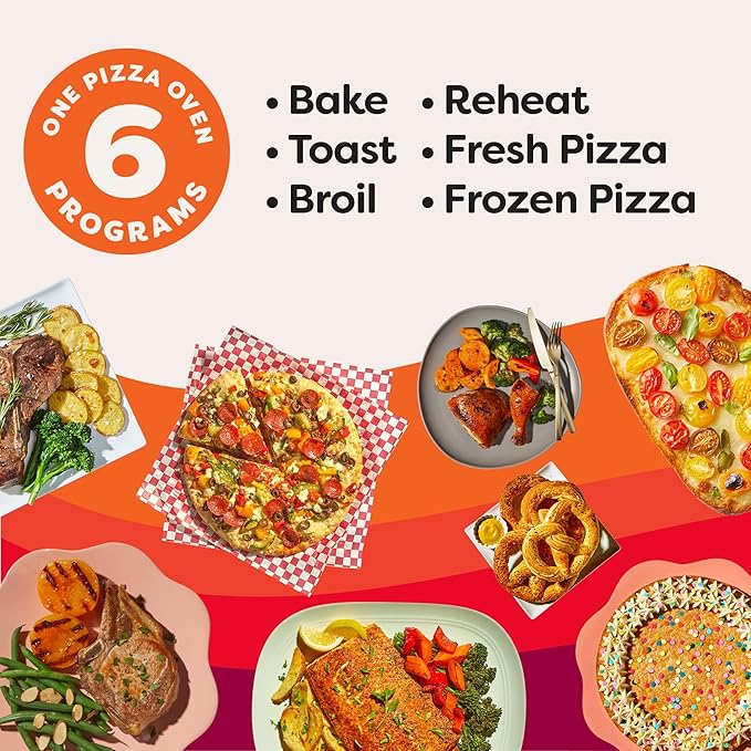 Instant Pot No Preheat Required* 6-in-1 Pizza and Toaster Oven with InstantHeat Technology, Fits a 12" Fresh or Frozen Pizza, Bake, Toast, Broil, & Reheat
