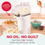 DASH Fresh Pop Popcorn Maker - Oil-Free, Air Popcorn Popper - With Measuring Cup & Recipe Guide - Perfect for Movie Nights - 16 Cups, White
