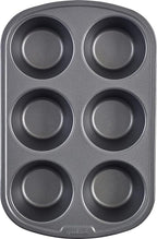 GoodCook Everyday Nonstick Steel Jumbo Texas Muffin Pan,6-cup,Gray,(Pack of 12)