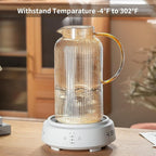 Buaic Glass Pitcher with Lid, 84oz/2.5 Liter Amber Classic Vertical Stripes Water Pitcher,Glass Water Carafe for Cold Brew, Coffee, Lemonade, Iced Sun Tea,Beverage, Milk, Heat Resistant