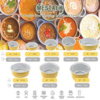 7" Round Aluminum Foil Containers with Lids (5 Pack) – Heavy Duty Disposable Takeout Pans for Food Storage, Meal Prep, Soup, Leftovers & Catering, 29oz
