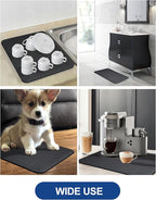 Dish Drying Mat for Kitchen Counter, 16"x24" Dish Drying Pad with Non-slip Rubber Backed, Hide Stain Anti Absorbent for Kitchen Counter, Drying Mat for Coffee Machine Dish Rack (Black)