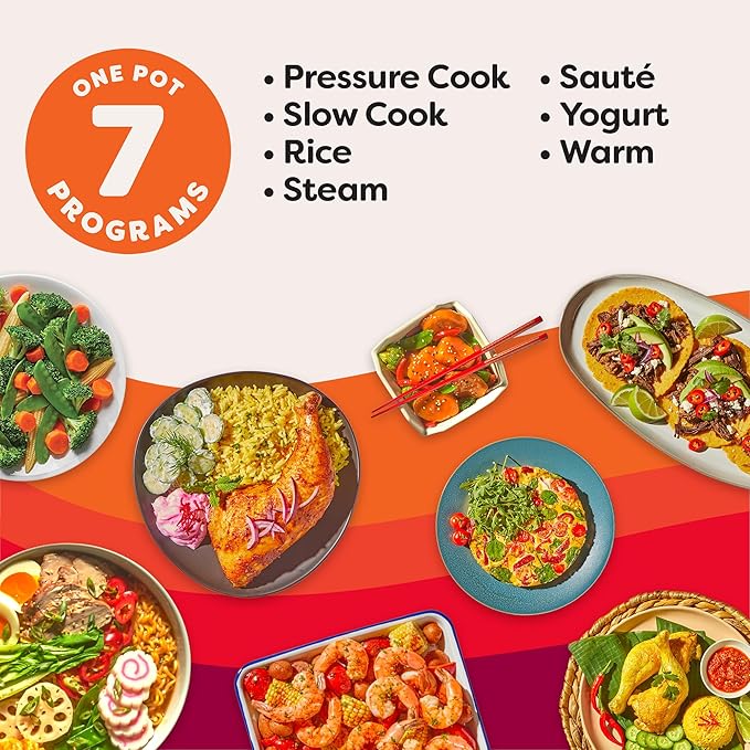 Instant Pot Duo 7-in-1 Mini Electric Pressure Cooker, Slow Rice Cooker, Steamer, Sauté, Yogurt Maker, Warmer & Sterilizer, Includes Free App with over 1900 Recipes, Stainless Steel, 3 Quart
