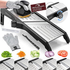 Gramercy Mandoline Food Slicer, Vegetable Cutter, Potato Slicer, Mandolin for Kitchen, Veggie Cutter, Cucumber Tool - Comes with One Pair Cut-Resistant Gloves