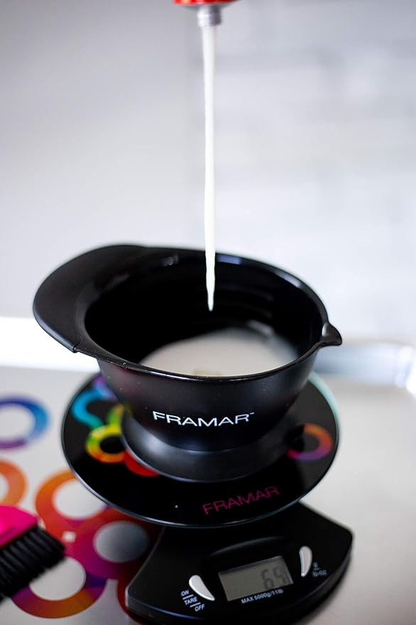 FRAMAR Hair Color Scale for Hair Salon - Digital Scale for Hair Color, for Kitchen, Food, Stylist, Easy to Clean, Accurate - Elegant Black