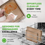 NutriChef 2 Piece Cookie Sheets for Baking, Nonstick Carbon Steel Baking Sheets - Durable, Thick, and Wrap Resistance, Easy to clean, Dishwasher & Oven Safe up to 450F