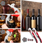 4 Pieces Professional Waiter Corkscrew Wine Openers, Pink Wine Keys Opener Stainless Steel Hinges Serrated Foil Cutter for Restaurant Waiters, Sommelier, Bartenders (Pink)