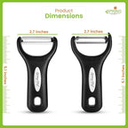 Spring Chef Premium Y & Vegetable Julienne Peeler Set for Kitchen with Stainless Steel Sharp Blades - Carrot Peelers with Comfortable Handles - Perfect for Zucchini, Cucumber, Papaya, Potato - Black