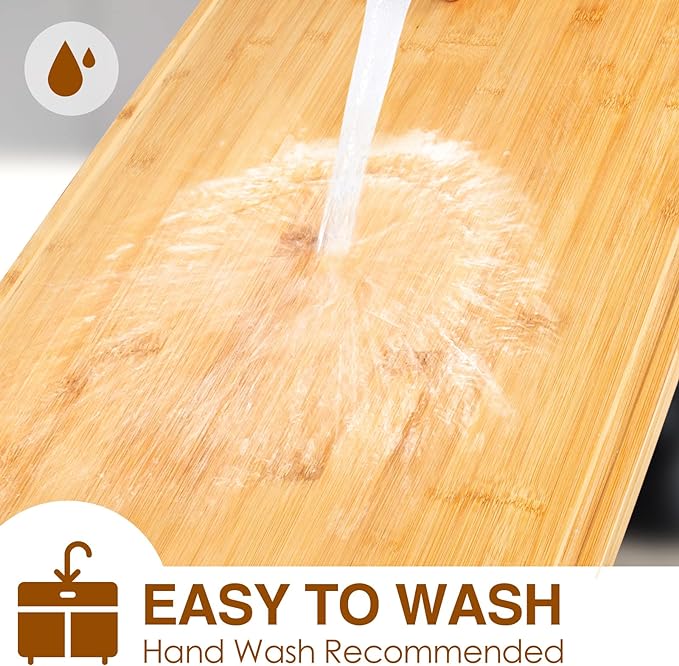 36 x 24 Extra Large Cutting Board, Bamboo Cutting Boards for Kitchen with Juice Groove and Handles Kitchen Chopping Board for Meat Cheese board Heavy Duty Serving Tray, 5XL, Empune