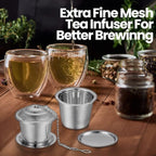 Zopeal 12 Pcs Tea Infuser Stainless Steel Strainer with Extended Chain Hook and Saucer Loose Leaf Steeper Fine Mesh Ball Tea Filter for Brew Spices Seasonings Fits Cup Mug Bottle (Medium)