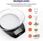 Etekcity 0.1g Food Scale, Bowl, Digital Grams and Ounces for Weight Loss, Dieting, Baking, Cooking, and Meal Prep, 11lb/5kg, Stainless Steel Black