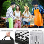 30PCS Portable Grilling Accessories Kit,BBQ Accessories Set with Storage Bag,Stainless Steel Barbecue Tool Set with Apron, for Outdoor,Camping,Backyard Grill Accessories Sets,Man Best Barbecue Gift