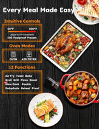 Nuwave Bravo Pro Smart Toaster Oven Countertop, True Air Fryer Combo w/Improved 100% Convection, 35% Crispier, 112 Presets, Customizable Pizza Zones, Integrated Probe, PFAS Free, 30QT, Stainless Steel
