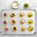 Stainless Steel Baking Sheet Set of 2, Deedro Cookie Sheet Metal Baking Pan Oven Tray, Non Toxic & Heavy Duty, Rust Free & Mirror Finish, Easy Clean & Dishwasher Safe, 20 x 14 x 1.3 Inch