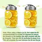 Mason Jar Pour Spout Lid Stainless Steel, Regular Mouth Pour Spout Flip Cap Lids for Mason Jars, Anticracking Leak Proof Seal Cover Airtight for Drinking Salad Dressing & Food Storing(4PCS)
