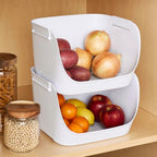 YouCopia ShelfBin Stacking Pantry Bins, 2-Pack, Stackable Storage Basket Organizers for Kitchen and Cabinet Organization