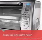 Black+Decker Countertop Convection Toaster Oven, 8 One-touch Cooking Functions, Stainless Steel