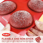 Walfos Silicone Muffin Top Pan Set, Non-Stick Whoopie Pie Baking Pans, Food Grade & BPA Free, Great for Muffin Tops, Whoopie Pies, Egg Muffins, Hamburger Buns and More, Dishwasher Safe, Set of 2